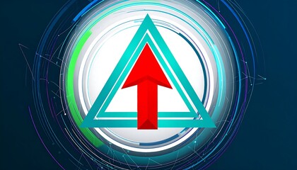 Red upward arrow graphic design