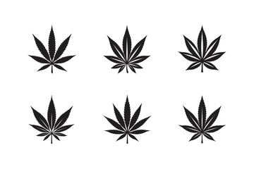 weed marijuana cannabis leaf vector icon logo illustration