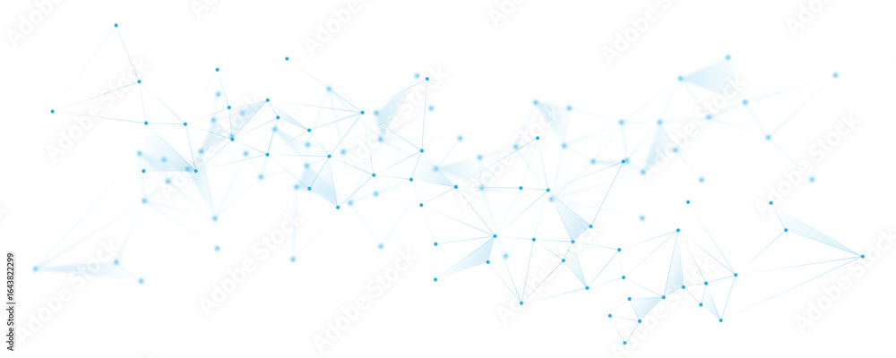 Poster blue white abstract polygon connection mesh digital technology futuristic communication high tech co