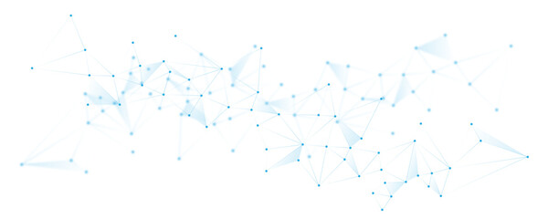 Blue white abstract polygon connection mesh digital technology futuristic communication high tech concept dots lines connect network background. 