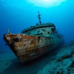 shipwreck in the sea