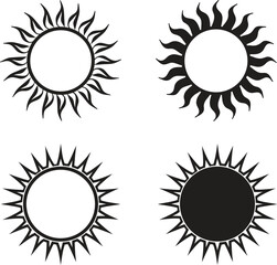 set of sun icons vector illustration