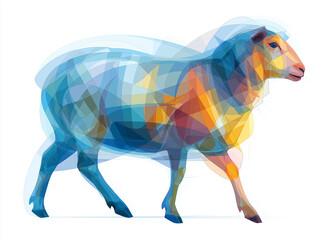 Fototapeta premium Sheep, lamb, Jesus, Purity, shepherd, Sacrifice, Redemption, Meekness, saint, faith, belief, Christianity, animal, fur, flower, family, mother, mother sheep and lamb, cartoon, vector, illustration, 