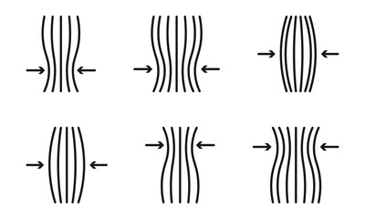 squeeze icon, line pictogram on white
