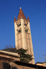 Bell Tower of the Basilica of San Zeno in Verona, Italy
