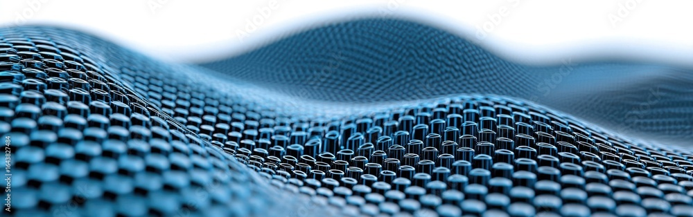 Poster a mesmerizing close-up of intricate blue and black textured patterns resembling rolling hills.