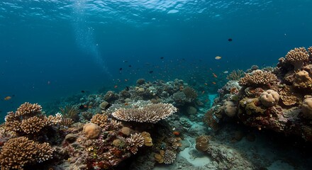 Vibrant Coral Reef Ecosystem Under the Sea