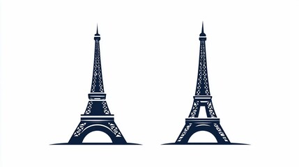 Obraz premium Iconic Monuments Depicted, Side by Side, White Background