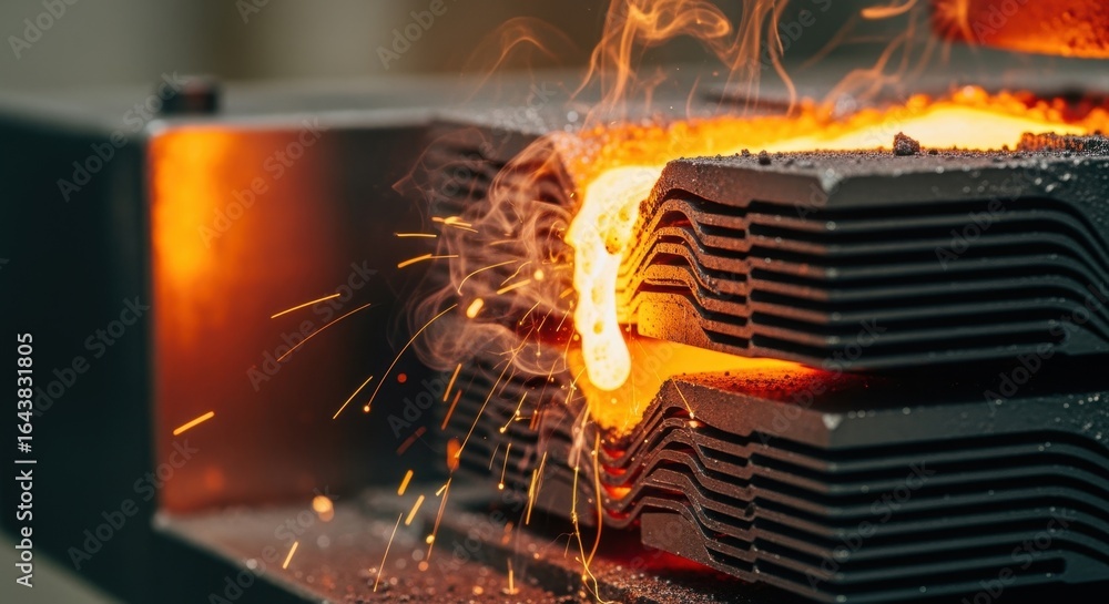 Poster dynamic heat treatment process capturing molten coating material fusing on hydrogen electrolyzer sta