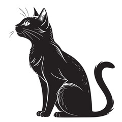 black black cat Silhouette Vector, High Quality Illustration on White Background