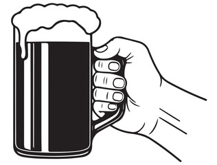 BEER MUG IN HAND SILHOUETTE