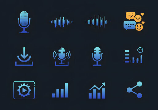 Communication and connectivity icons for technology interface design
