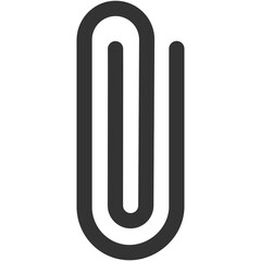 black silhouette paper clip icon