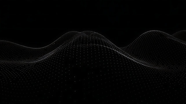 Abstract digital pattern resembling a sound wave or neural network on a dark background