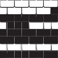 Roof Shingles Silhouette Pattern | Seamless Black Vector Artwork