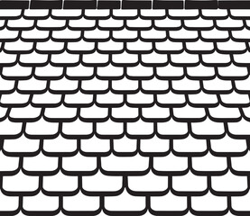 Roof Shingles Silhouette Pattern | Seamless Black Vector Artwork