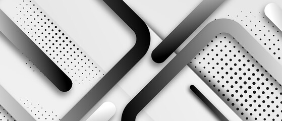 Black and white geometric square line elements graphic design background