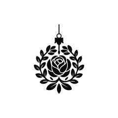 Floral flower black color white background eps vector file.eps