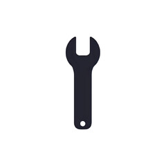 Essential Repair Tool: Wrench Icon on Black Background - Perfect for Mechanic, Engineering, and DIY Projects