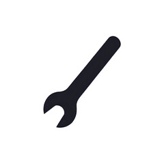 Wrench on Black Background: Repair, Maintenance, and Tool Icon
