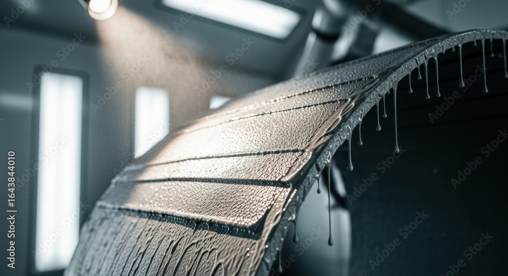 Poster highresolution image showing texture and consistency of ablative heatshield spray coating applied in