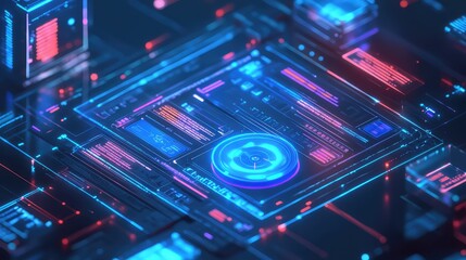 Obraz premium interface animating holographic ui