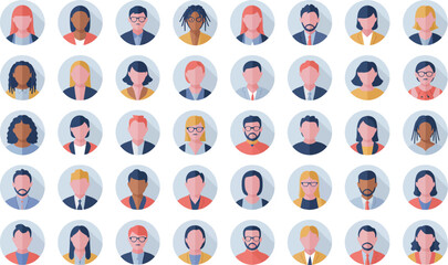 Diverse People Profile Avatars Social Network User Icons Collection