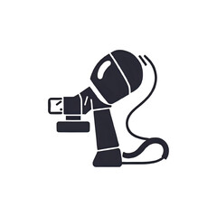 Dark Silhouette: Industrial Spray Gun Icon -  Manufacturing, Painting, Technology