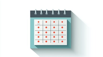 Flat - style calendar icon for time management & office planning