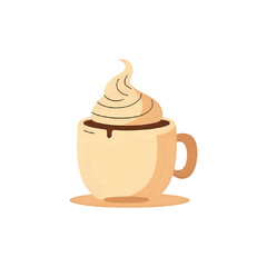 Whipped Cream Coffee: Delicious Beverage Illustration for Cafe Menus & Branding