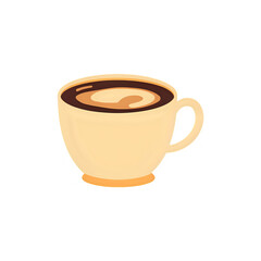 Creamy Coffee Cup: Illustration of a Warm Beverage in a Pastel Mug