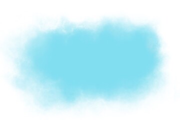 Blue oval watercolor brush stroke with white border on a clean white background.