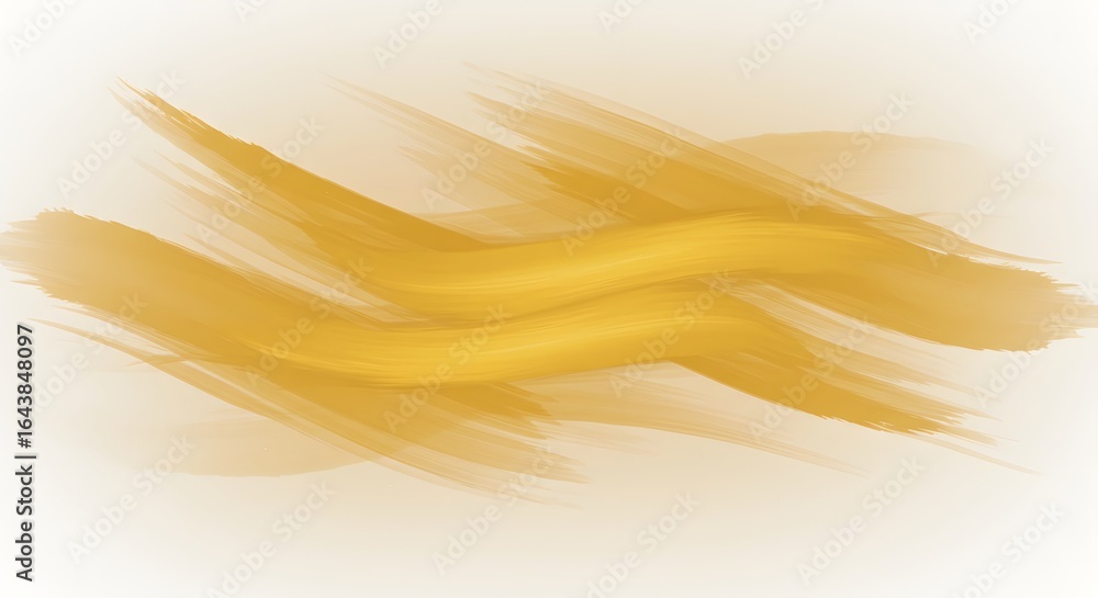 Poster abstract background with golden brush strokes creating a dynamic and flowing design on a light backd