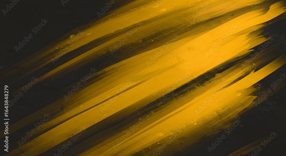 Poster abstract background featuring diagonal yellow brush strokes against a dark backdrop design element