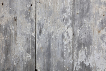 Aged Weathered Wooden Planks with Peeling White Paint Texture Background