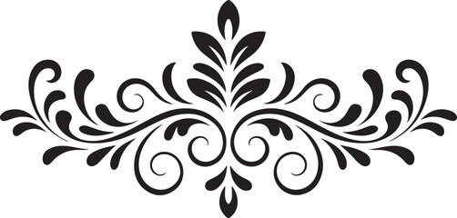 Obraz premium Elegant decorative flourish design with leaves and swirls in black and white