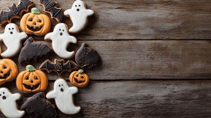 ハロウィンのアイシングクッキー（手作り・お菓子・イベント・壁紙）