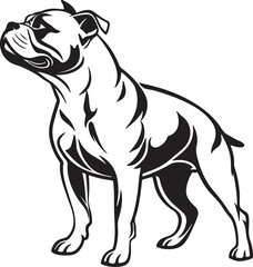 Obraz premium Bull dog vector art silhouette image