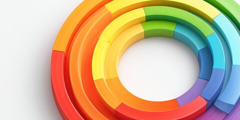 Obraz premium Vibrant colorful circle diagram for business growth and success concepts