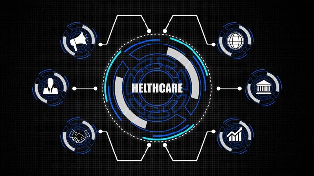 Modern technology in healthcare, medical diagnosis. Artificial intelligence help analysis data about health patients.  4k animation