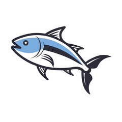 Stylized tuna fish illustration on a black background