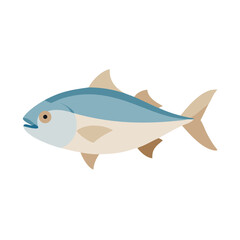 Stylized blue fish illustration on black background vector image