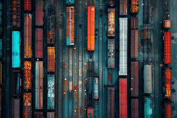 Large railway yard with numerous lines and switches