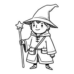 Medieval Wizard Male Boy Magician Witch Character