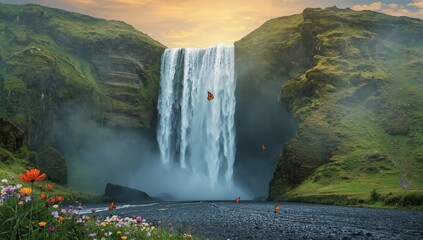 Sunset Serenity at Emerald Falls”