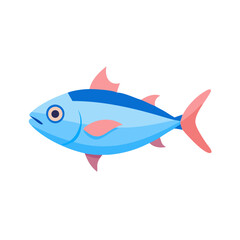 Stylized illustration of a tuna fish on black background