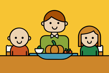 happy family in the kitchen