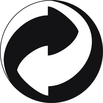Simbolo di riciclo minimalista in bianco e nero