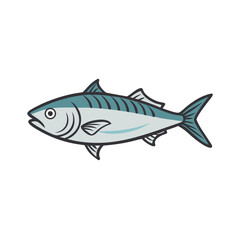 Simple flat illustration of a fish isolated on black