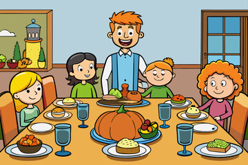 happy family in the kitchen